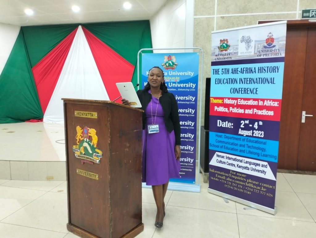 presenting findings on gender bias within kenyan history education at the ahe afrika history education international conference at kenyatta university